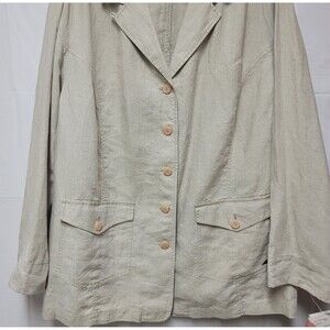 Women’s Elisabeth by Liz Claiborne Linen Spring/Summer Jacket Beige Size 20 NWT